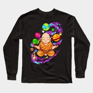 Buddha Meditate Yoga Zen Spiritual Universe Long Sleeve T-Shirt